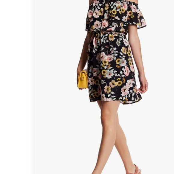 Cupcakes & Cashmere Ruffle Off Shoulder Mini Dress - Picture 2 of 6